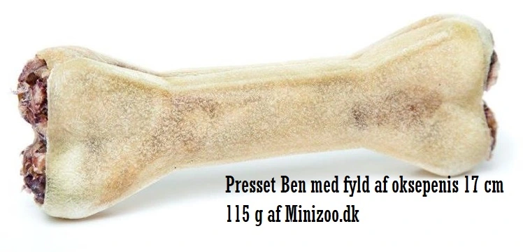 Treattime Presset Ben med fyld af oksepenis 17 cm 115 g - tyggeben til hunde